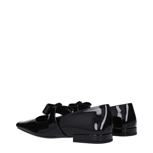 Versace Ballet Flats Black Patent Leather Women’s Shoes